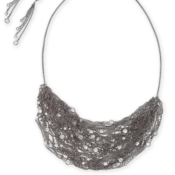 NWT Rare & Retired Kendra Scott Anastasia Bib Statement Necklace Hematite & CZ’s - Picture 13 of 17